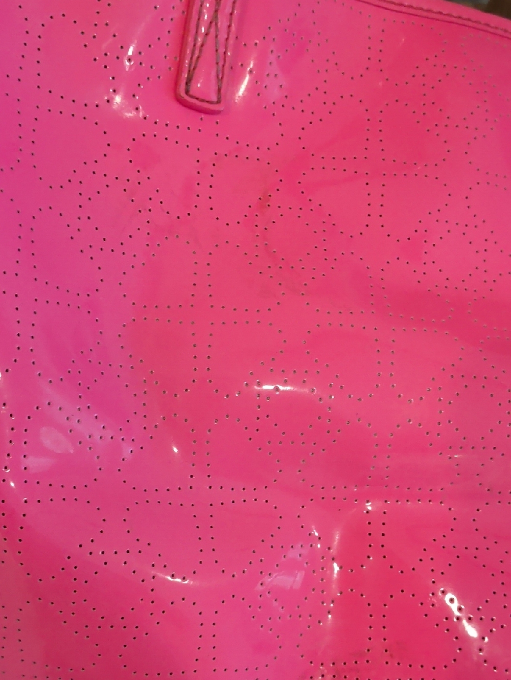 Kate Spade Molly bikini Dot patent Tote In neon Hot pink - Picture 7 of 12